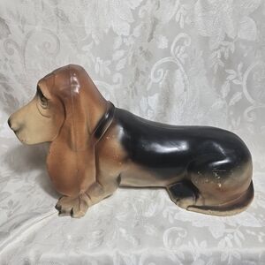 Vintage Basset Hound Hush Puppies Brown Dog 15” Union Products Plastic Blow Mold